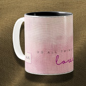 Custom Name Love Script Heather Dusk Poet Mug ツートーンマグカップ