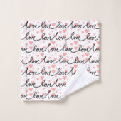 Custom Name Love Text Bath Towel Valentine Gift バスタオルセット (ウォッシュタオル)