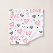 Custom Name Love Text Bath Towel Valentine Gift バスタオルセット (ウォッシュタオル)
