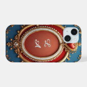 Custom name Luxury Feminine Decorative Aesthetic  iPhone 15ケース (裏面横)