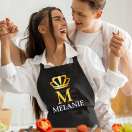 Custom Name Luxury Royal Elegant Monogran  エプロン