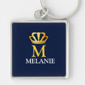 Custom Name Luxury Royal Elegant Monogran  キーホルダー (正面)