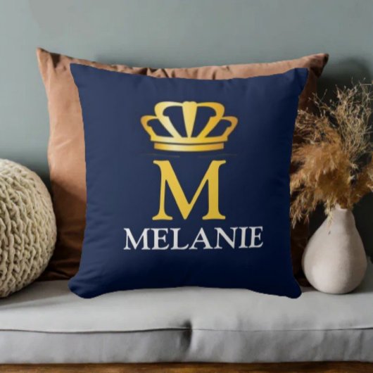 Custom Name Luxury Royal Elegant Monogran  クッション