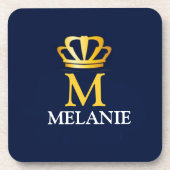 Custom Name Luxury Royal Elegant Monogran コースター (正面)