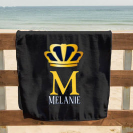 Custom Name Luxury Royal Elegant Monogran  ビーチタオル