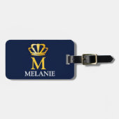 Custom Name Luxury Royal Elegant Monogran  ラゲッジタグ (正面横)