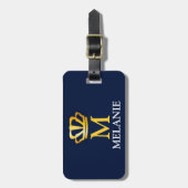 Custom Name Luxury Royal Elegant Monogran  ラゲッジタグ (正面縦)
