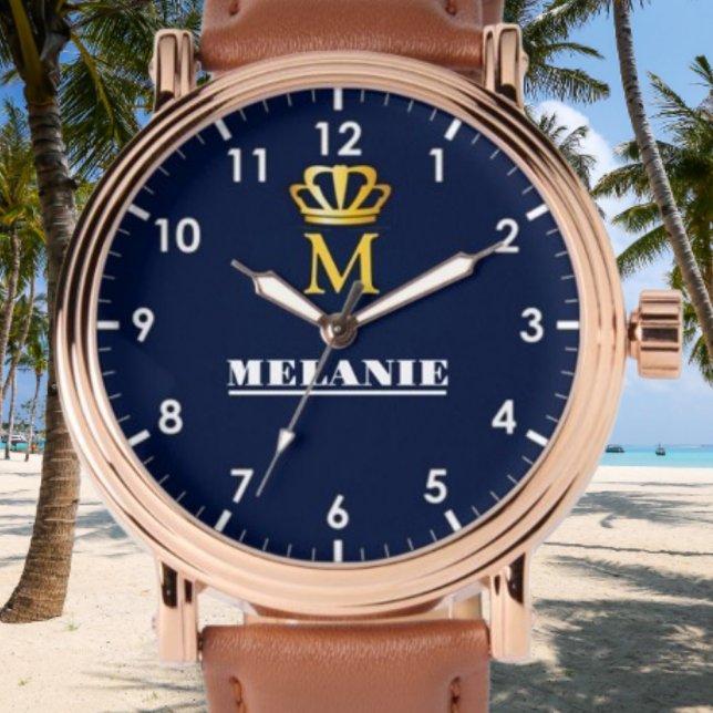 Custom Name Luxury Royal Elegant Monogran  腕時計 (クリエイターアップロード済み)