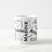 Custom Name Maddie Black White Coffee Mug コーヒーマグカップ (中央)