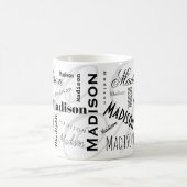 Custom Name Madison Black White Coffee Mug コーヒーマグカップ (中央)