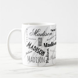 Custom Name Madison Black White Coffee Mug コーヒーマグカップ