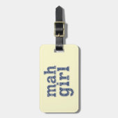 Custom Name Mahgirl Chinoiserie Luggage Tag ラゲッジタグ (正面縦)