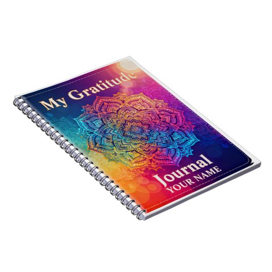 Custom Name Mandala Gratitude Journal ノートブック (右側)