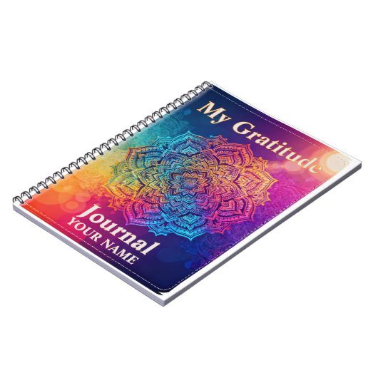 Custom Name Mandala Gratitude Journal ノートブック (左側)