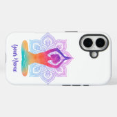 Custom Name Mandala Yoga iPhone Case Case-Mate iPhoneケース (裏面 (横))