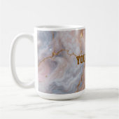 Custom Name Marble Mug | Personalized Gold Textmug コーヒーマグカップ (左)