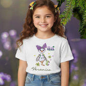 Custom Name Mardi Gras Girl Goose Carnival T-Shirt Tシャツ