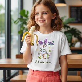 Custom Name Mardi Gras Girl Goose Carnival T-Shirt Tシャツ