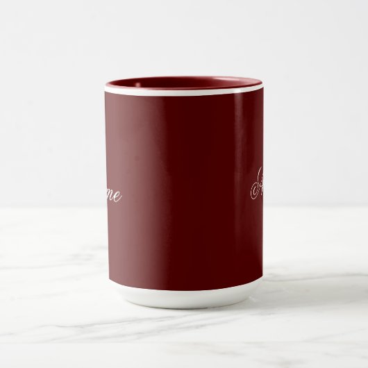 Custom Name Maroon Combo Mug Personalized マグカップ (中央)