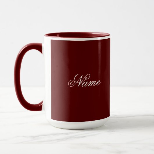 Custom Name Maroon Combo Mug Personalized マグカップ (左)