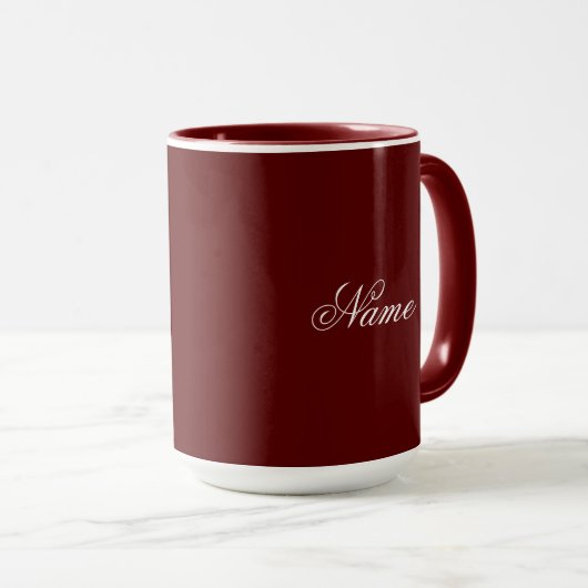 Custom Name Maroon Combo Mug Personalized マグカップ (正面右)