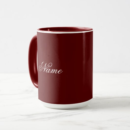Custom Name Maroon Combo Mug Personalized マグカップ (正面左)