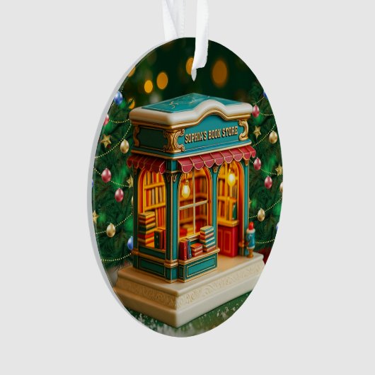 Custom name> message me Bookstore Ceramic Ornament オーナメント (正面)