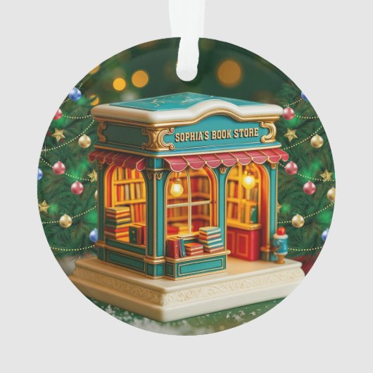 Custom name> message me Bookstore Ceramic Ornament オーナメント (裏面)