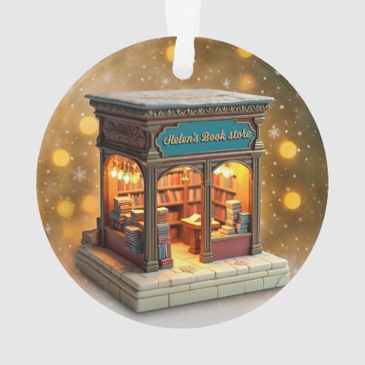 Custom name> message me Bookstore Ceramic Ornament オーナメント (裏面)