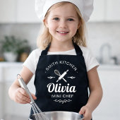 Custom Name Mini Chef Kids Apron with Kitchen Name エプロン