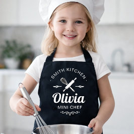 Custom Name Mini Chef Kids Apron with Kitchen Name エプロン