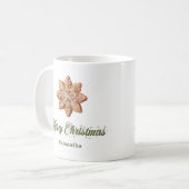 Custom Name Minimalist Christmas Mug Gift コーヒーマグカップ (正面左)