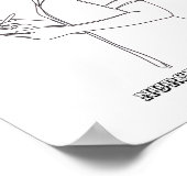 Custom Name Minimalist Nurse Clipboard Line Art  ポスター (角)