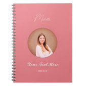 Custom Name Minimalist Spiral Photo Notebook ノートブック (正面)