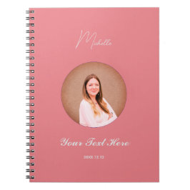 Custom Name Minimalist Spiral Photo Notebook  ノートブック