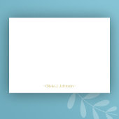 Custom Name Minimalist White Flat Note Card ノートカード