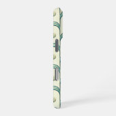 Custom Name & Monogram Art Deco Teal & Gold iPhoneケース (右側面)