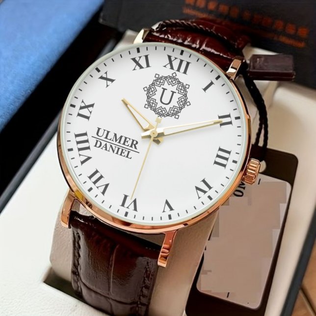 Custom Name Monogram for Weddings & Anniversaries 腕時計 (クリエイターアップロード済み)