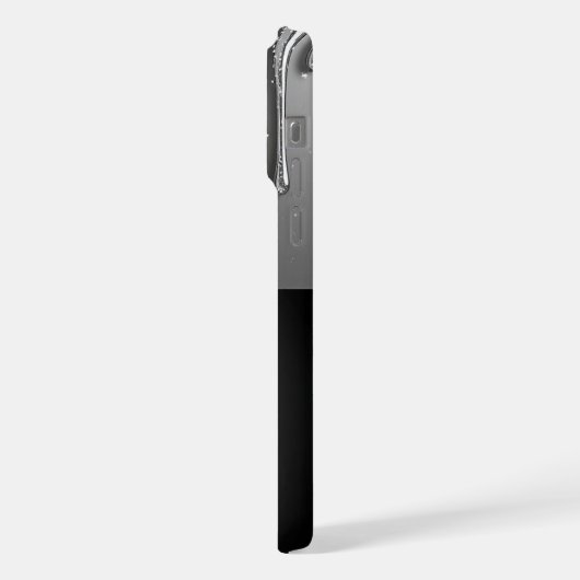 Custom name Monogram Silver Glitter Drips iPhoneケース (左側面)