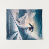 Custom Name Mountain Skier タペストリー (正面(横))