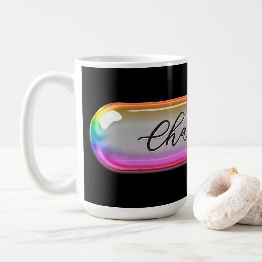 Custom Name Mug – Bright Colorful Glass Lens コーヒーマグカップ (ドーナツ)