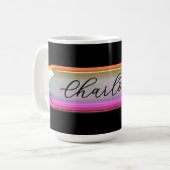 Custom Name Mug – Bright Colorful Glass Lens コーヒーマグカップ (正面左)