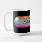 Custom Name Mug – Bright Colorful Glass Lens コーヒーマグカップ (左)