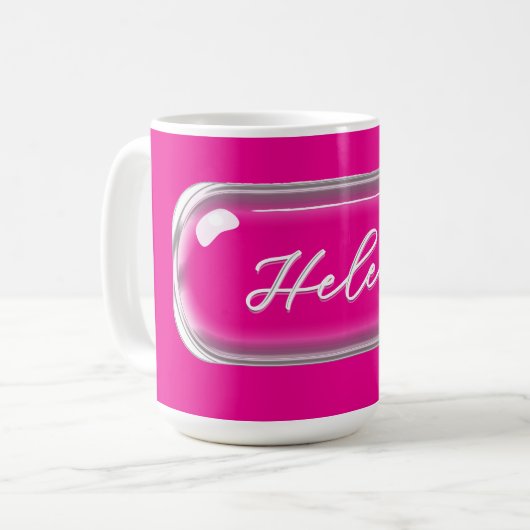 Custom Name Mug – Bright Colorful Glass Lens コーヒーマグカップ (正面左)