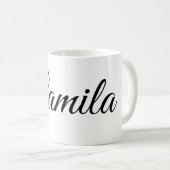 Custom Name Mug Minimalist Script Font with Heart  コーヒーマグカップ (正面右)