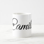 Custom Name Mug Minimalist Script Font with Heart  コーヒーマグカップ (中央)