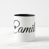 Custom Name Mug Minimalist Script Font with Heart  マグカップ (中央)
