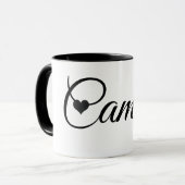 Custom Name Mug Minimalist Script Font with Heart  マグカップ (正面左)