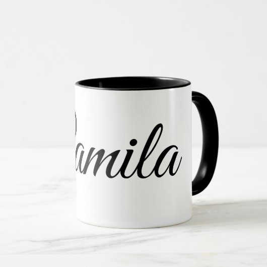 Custom Name Mug Minimalist Script Font with Heart  マグカップ (正面右)
