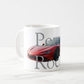 Custom Name Mug with car コーヒーマグカップ (正面左)
